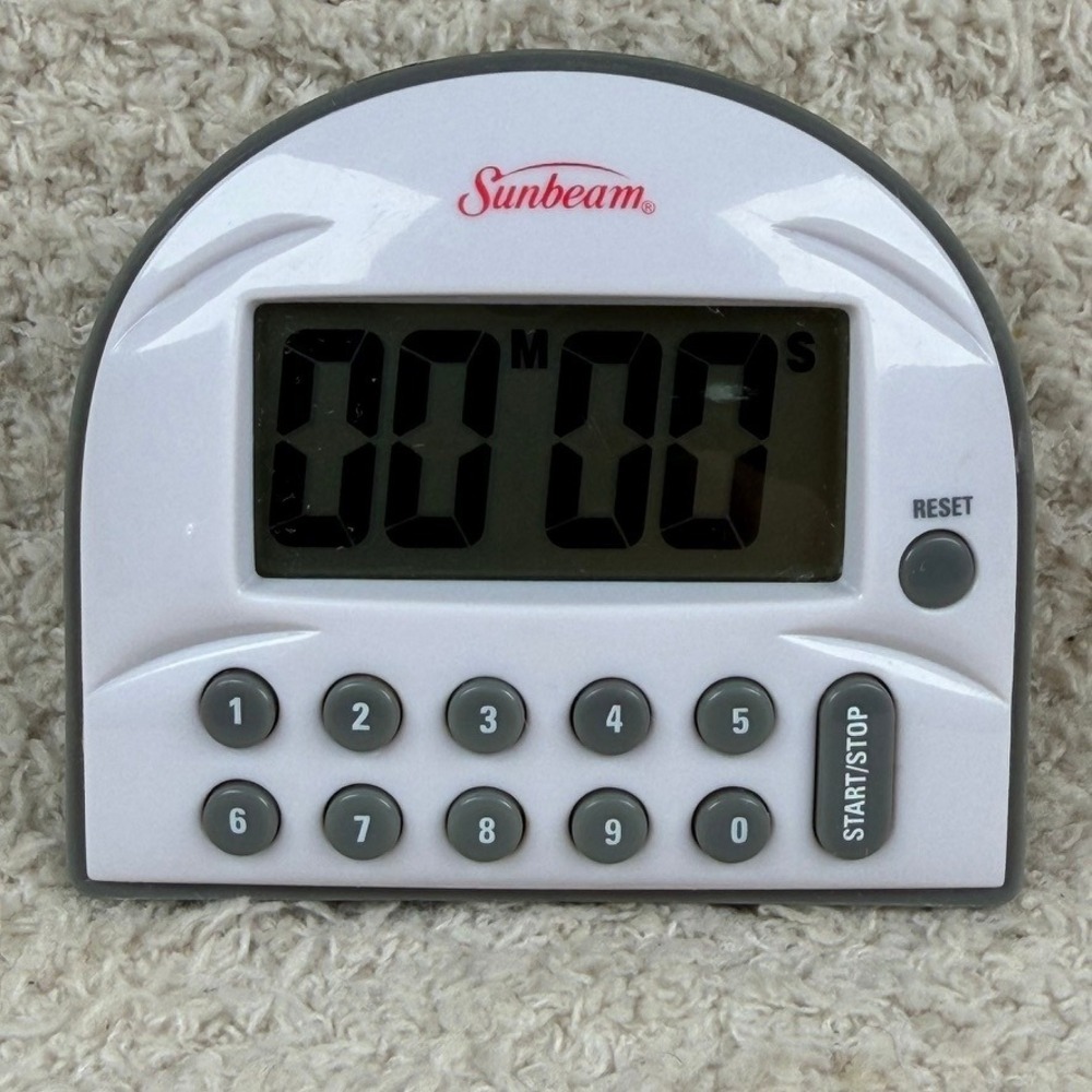 Vintage Sunbeam Timer 91640 Digital Count Up/Down White/Grey Numeric Keypad